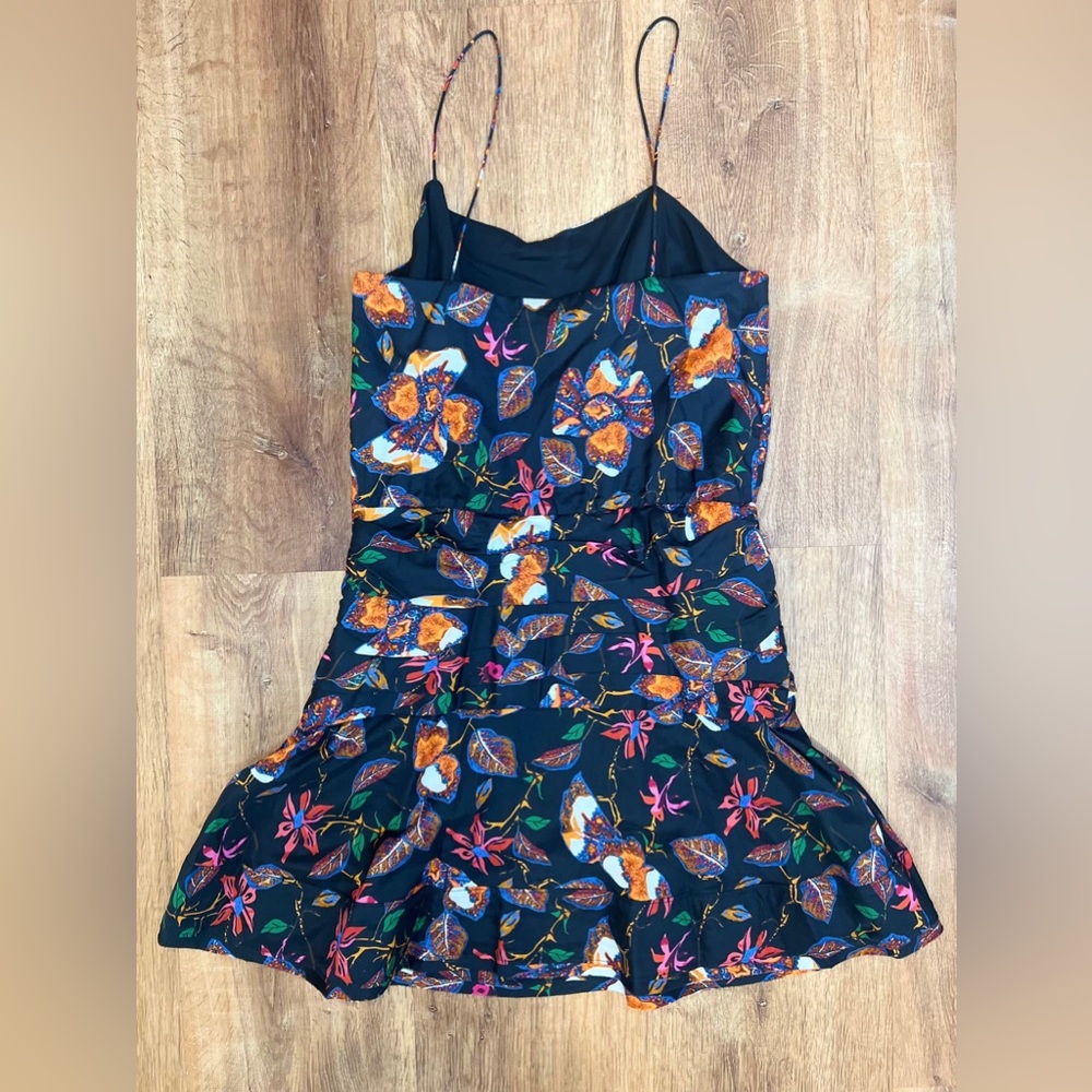 NWT DEREK LAM 10 CROSBY SILK Blend Cami Flounce Lined Mini Dress Twist Waist Sz6 - Picture 9 of 14